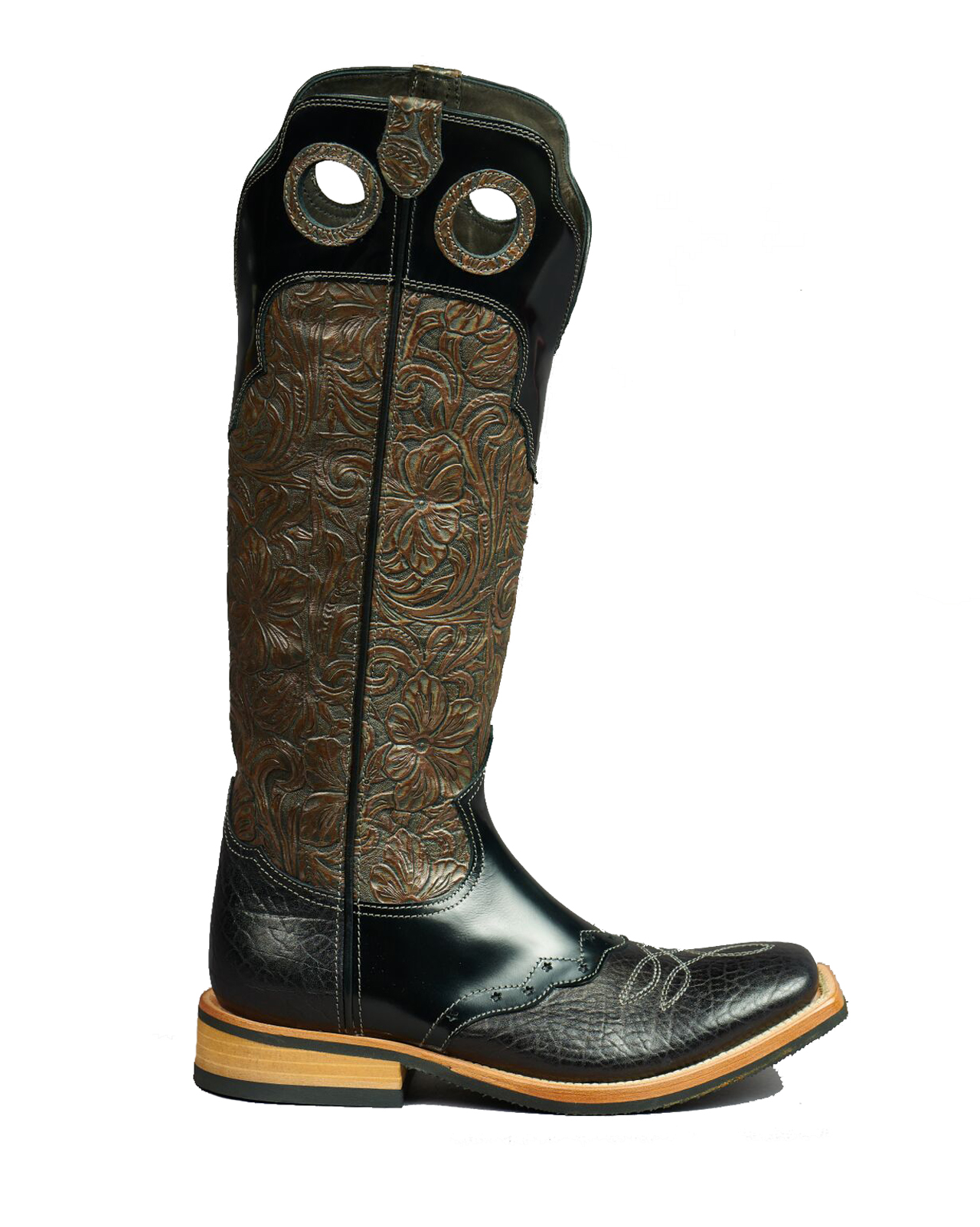 Secchiari Damen Stiefel long top black shiny