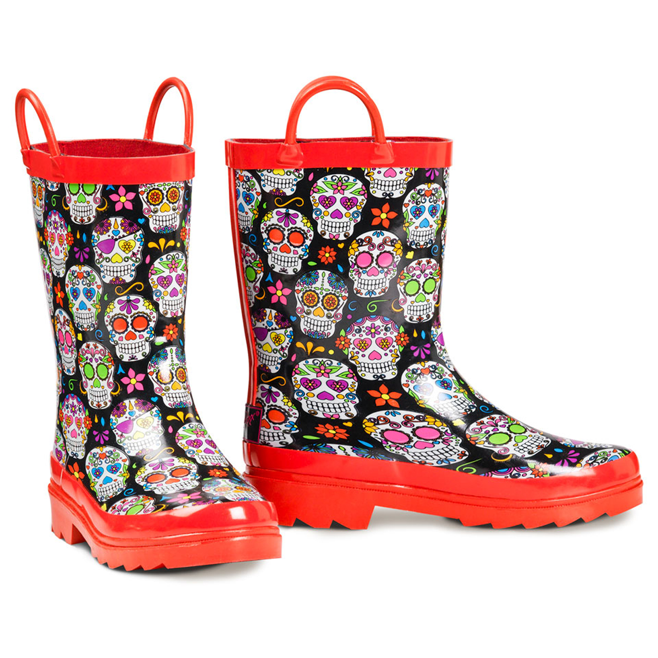 Gummistiefel Girl Red Skull