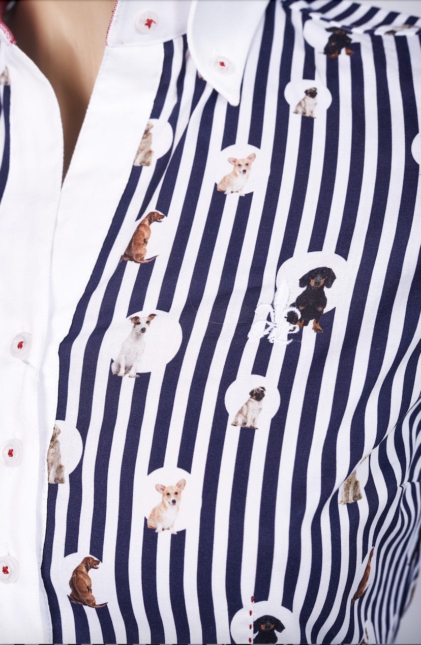 Fior da Liso - Bluse Stella Dog Stripe
