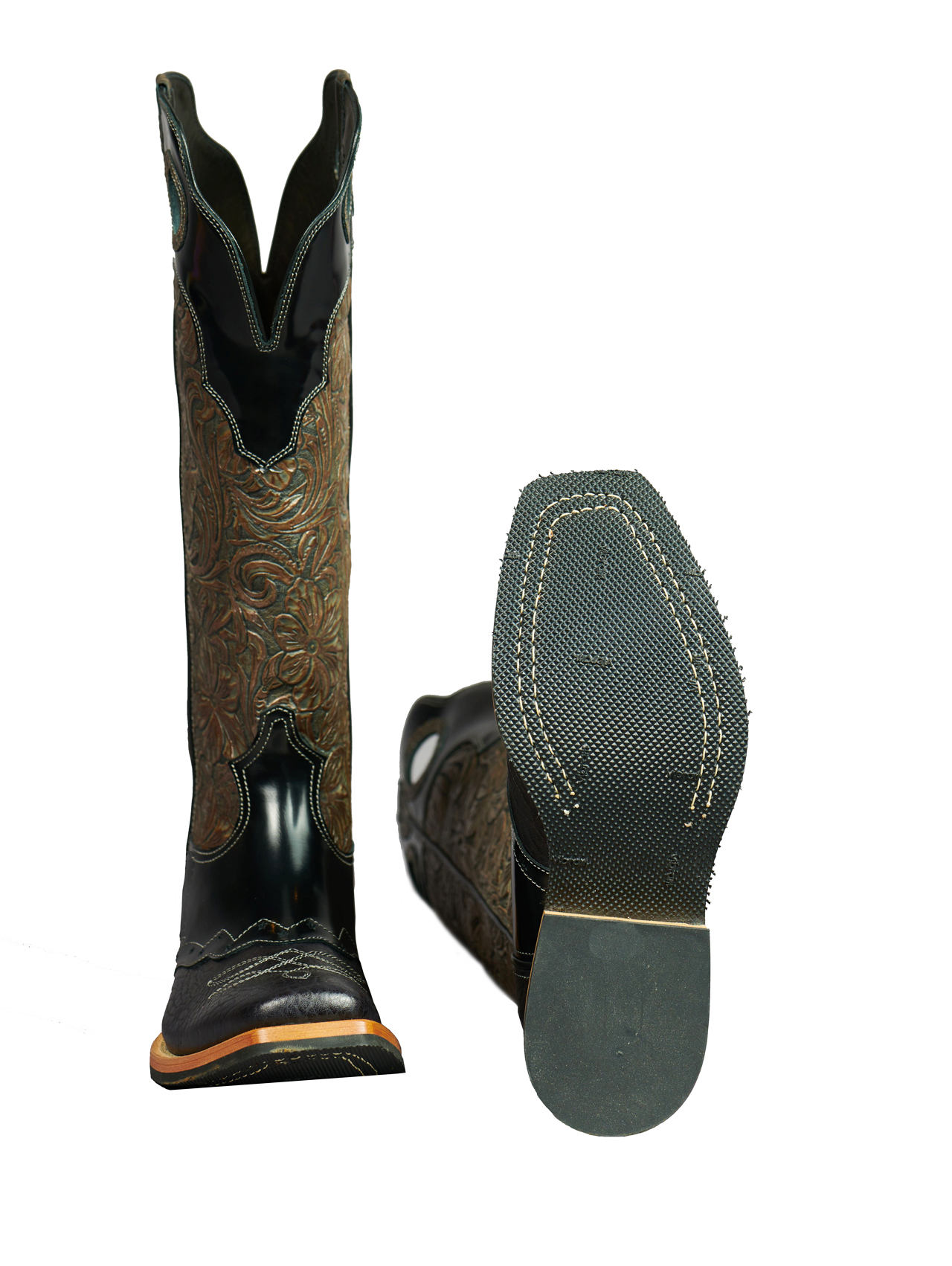Secchiari Damen Stiefel long top black shiny