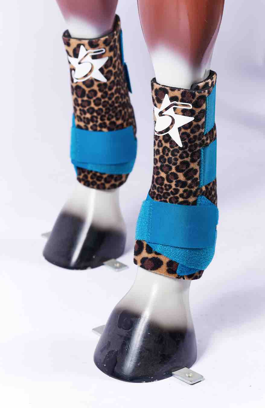 5 Star - Boots Cheetah Turquoise Medium