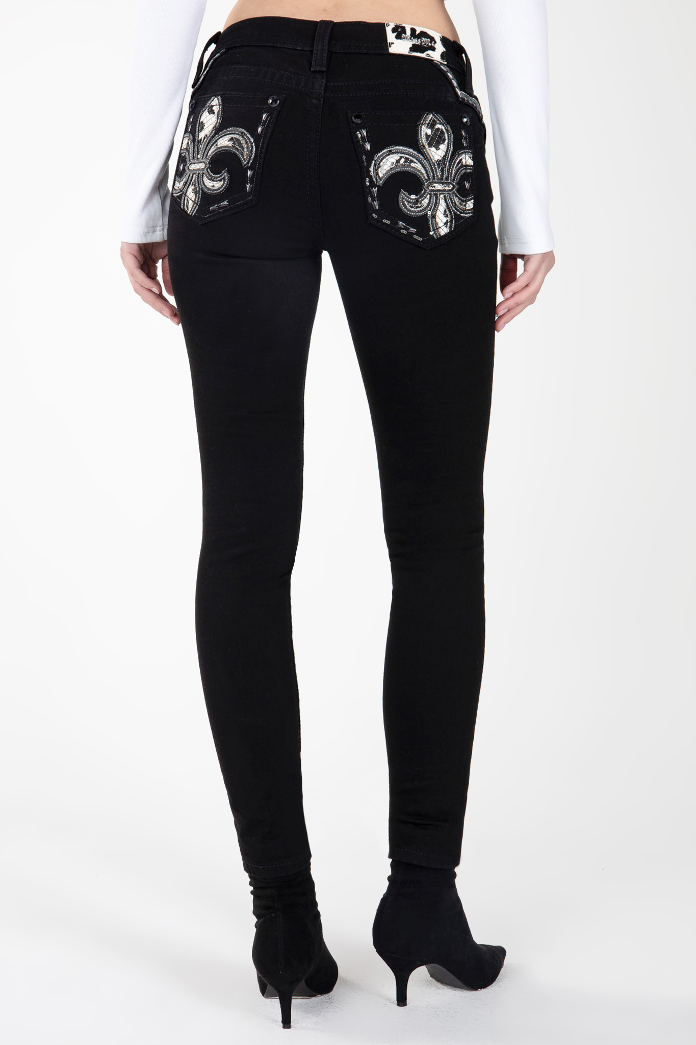 Miss Me Jeans Black Fleur De Lis
