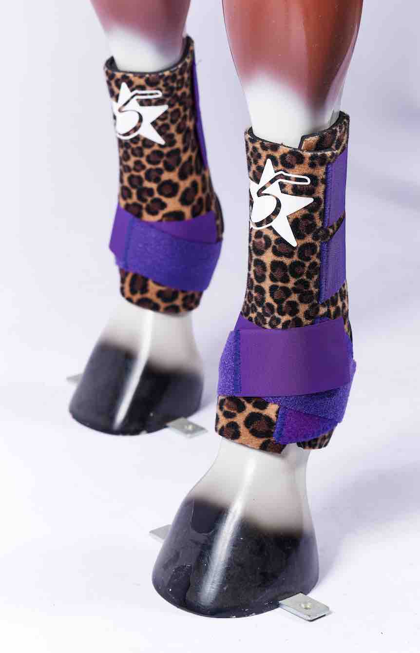 5 Star - Boots Cheetah Purple Hind Medium