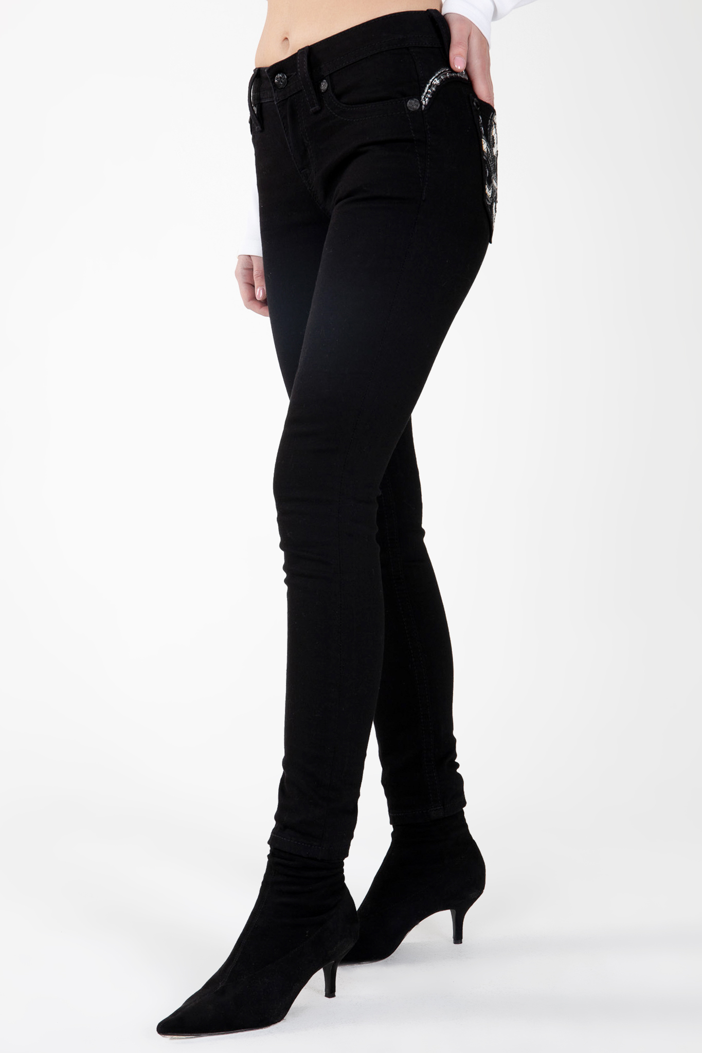 Miss Me Jeans Black Fleur De Lis